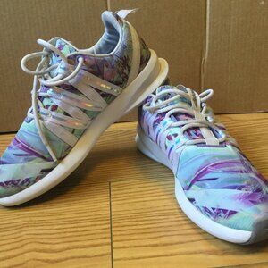 Adidas Women's SL Loop Size 7.5 Racer Purple Aqua White Multicolor Iridescent